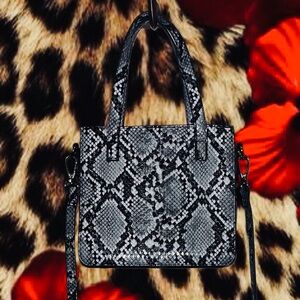 Black and Gray Snake Print Women's Bag